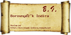 Borovnyák Indira névjegykártya